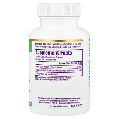 Paradise Herbs, Grape Seed Extract , 90 Vegetarian Capsules
