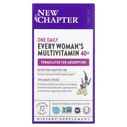 New Chapter, Every Woman's One Daily 40+ Multivitamin, 72 Vegetarian Tablets