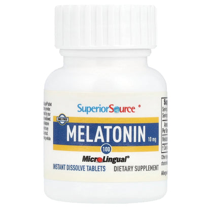Superior Source, Melatonin, 10 mg, 100 MicroLingual® Instant Dissolve Tablets