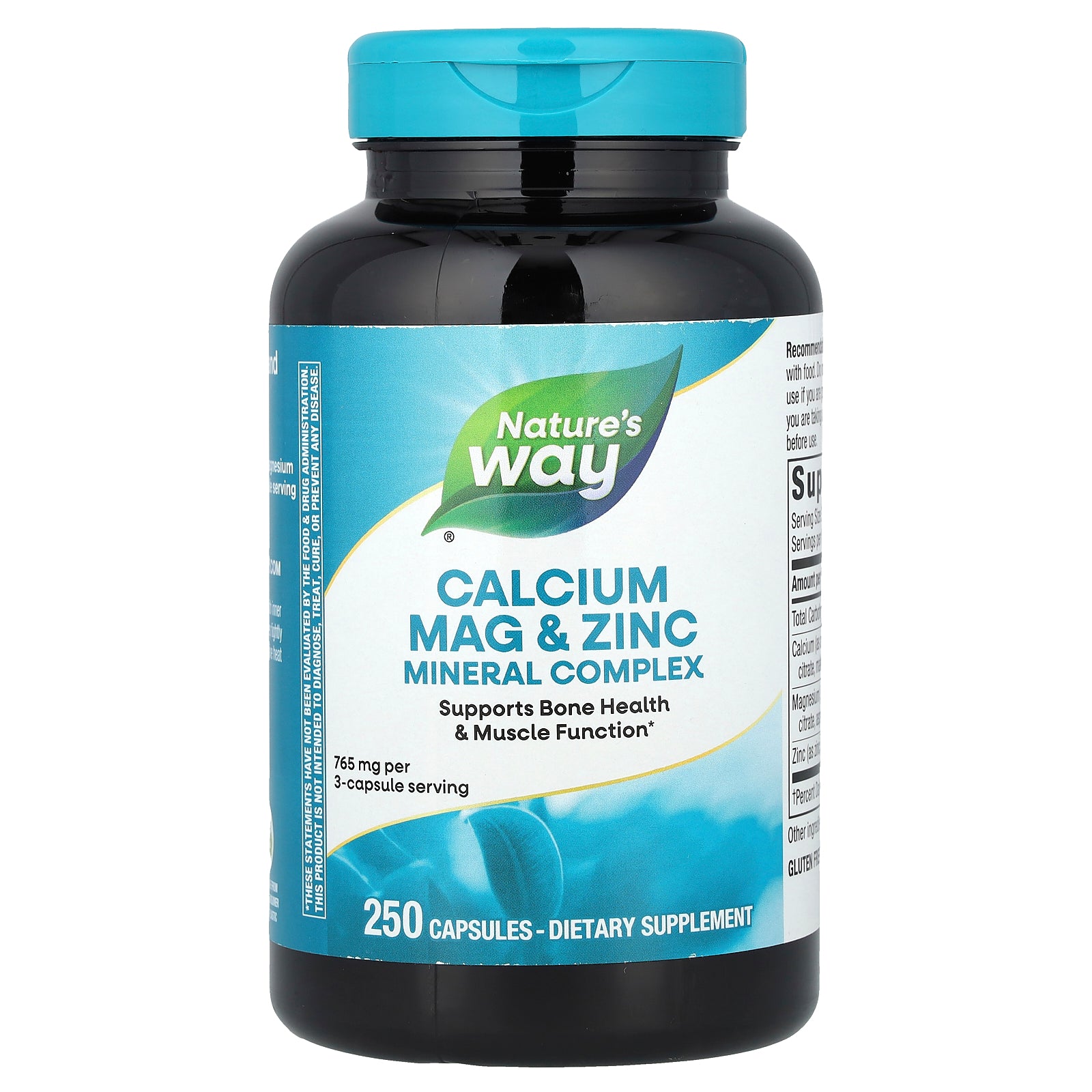 Nature's Way, Calcium, Mag & Zinc, Mineral Complex, 765 mg, 250 Capsules (255 mg Per Capsule)