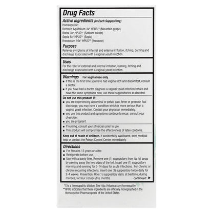 Vitanica, Yeast Arrest™, 14 Vaginal Suppositories