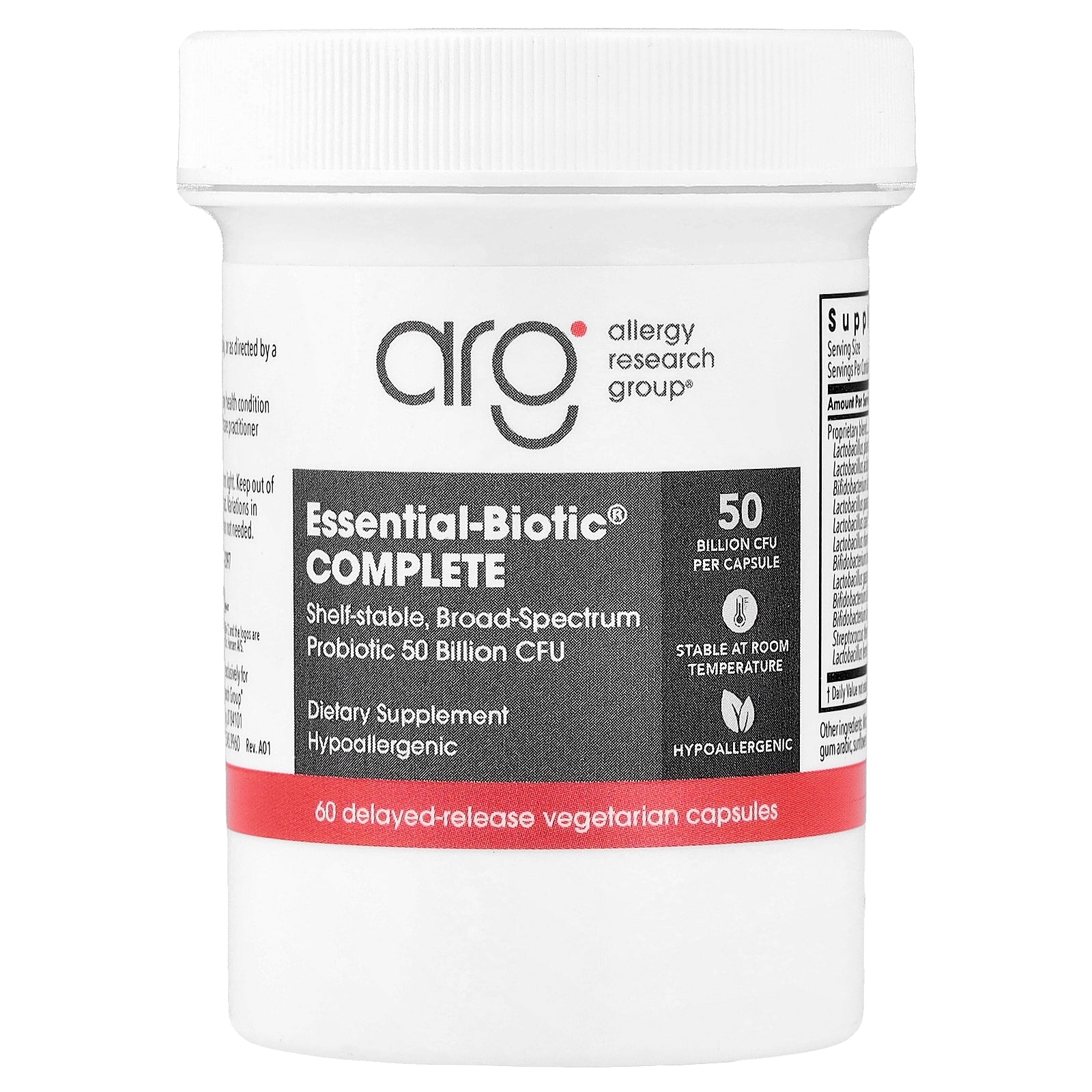 Allergy Research Group, Essential-Biotic® Complete, 50 Billion CFU, 60 Delayed-Release Vegetarian Capsules