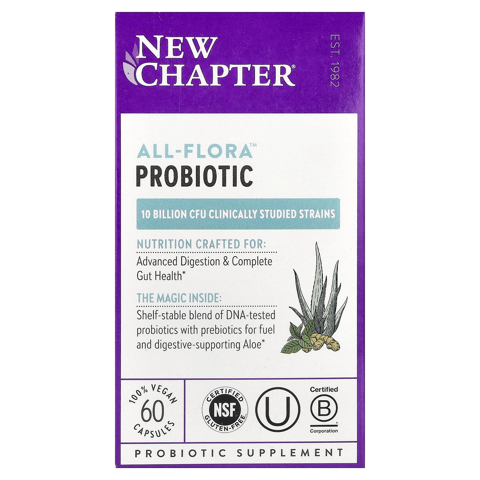 New Chapter, All-Flora™ Probiotic, 10 Billion CFU, 60 Vegan Capsules