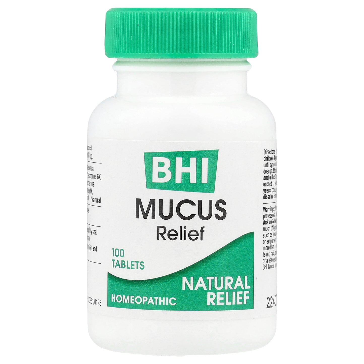 MediNatura, BHI, Mucus Relief, 100 Tablets