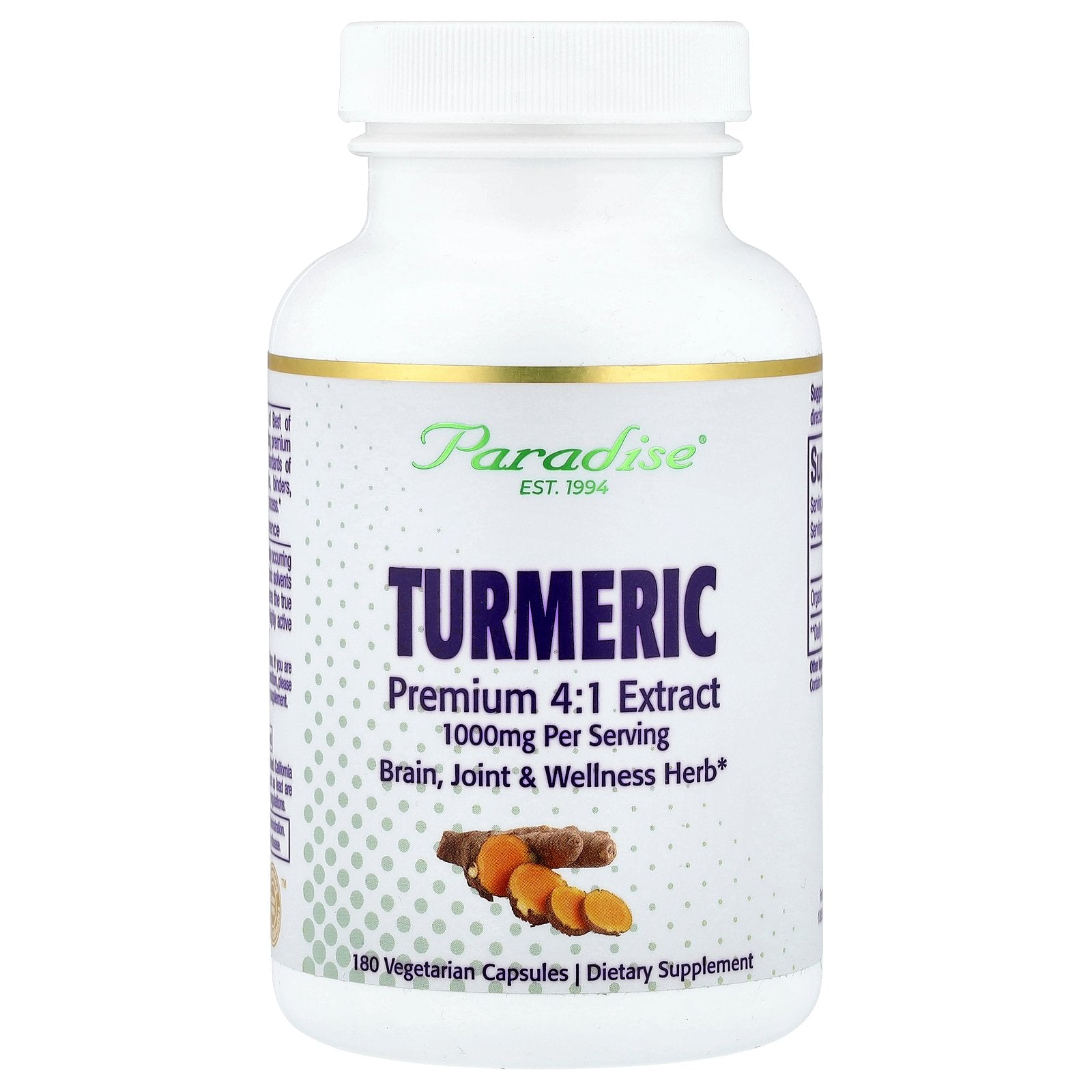 Paradise Herbs, Turmeric, 180 Vegetarian Capsules (500 mg per Capsule)
