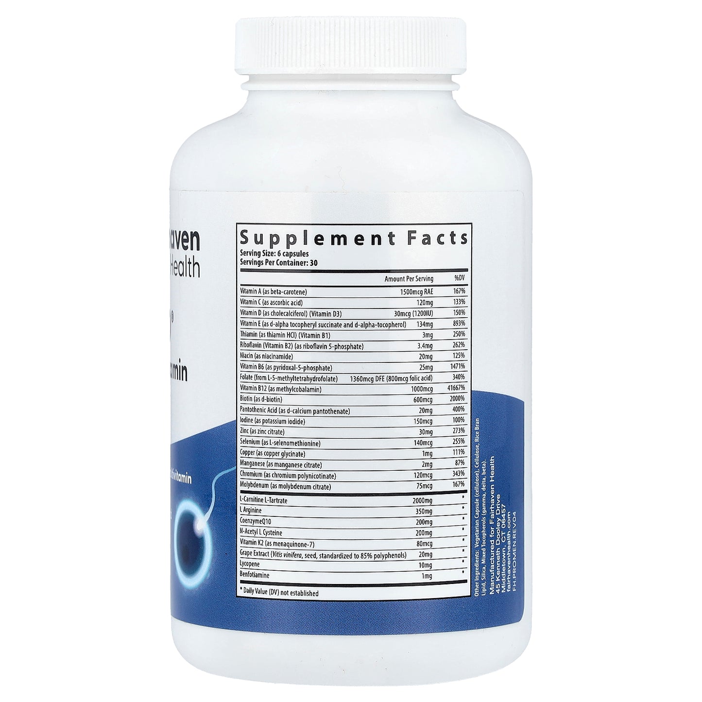 Fairhaven Health, FH Pro® Fertility Multivitamin for Men, 180 Capsules