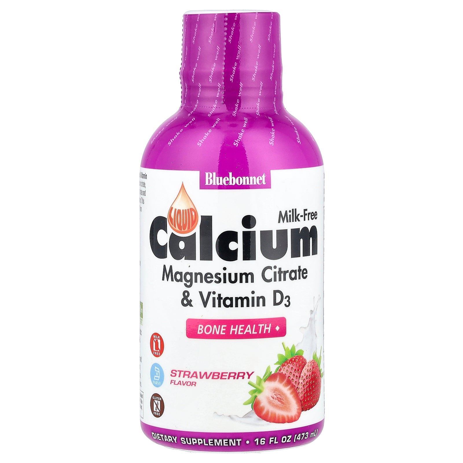 Bluebonnet Nutrition, Liquid Calcium, Magnesium Citrate & Vitamin D3, Strawberry, 16 fl oz (473 ml)