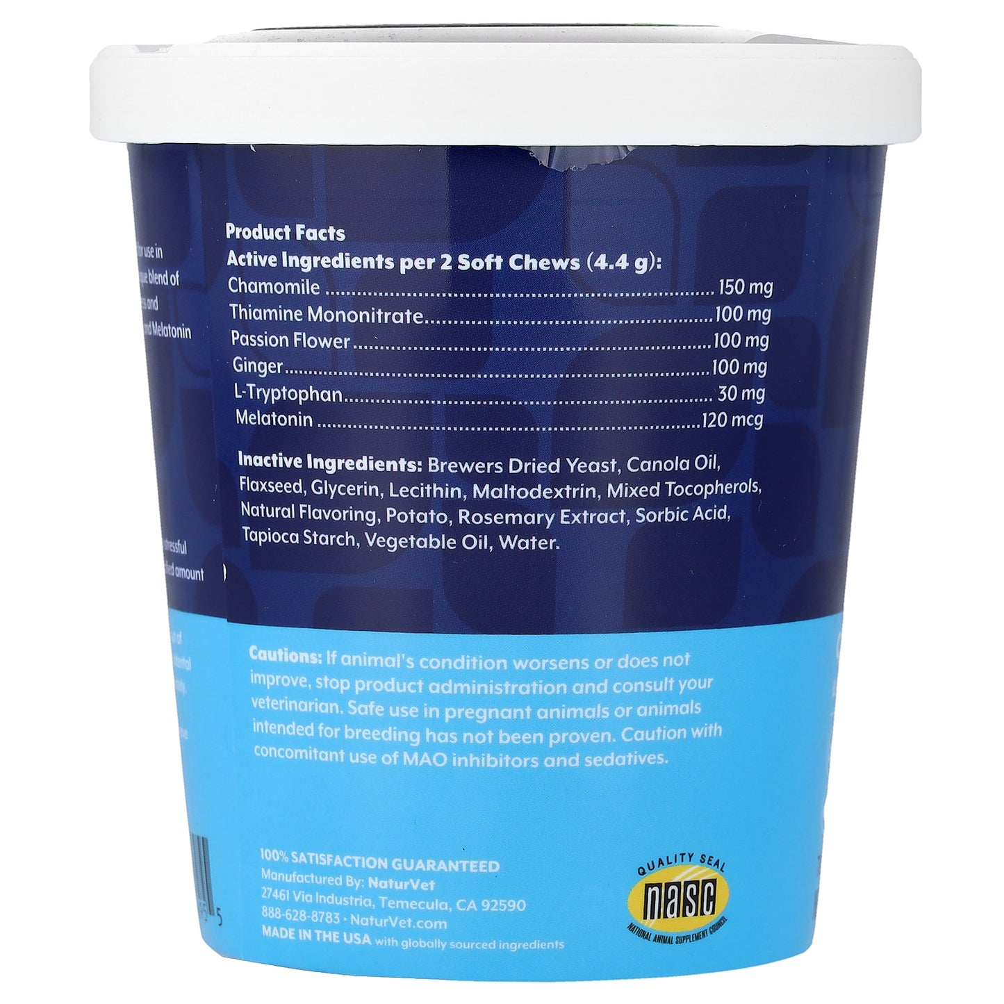 NaturVet, Quiet Moments® with Melatonin, Calming, For Dogs, Bacon & Chicken, 70 Soft Chews, 5.4 oz (154 g)