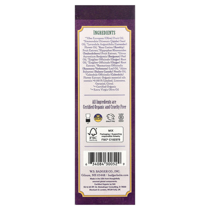 Badger, Aromatherapy Massage Oil, Lavender with Bergamot & Balsam Fir, 4 fl oz (118 ml)