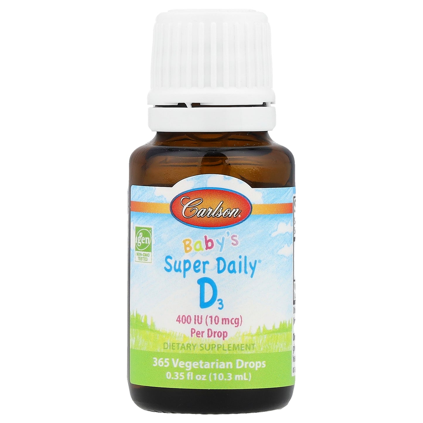 Carlson, Baby's Super Daily® D3, 10 mcg (400 IU), 0.35 fl oz (10.3 ml)