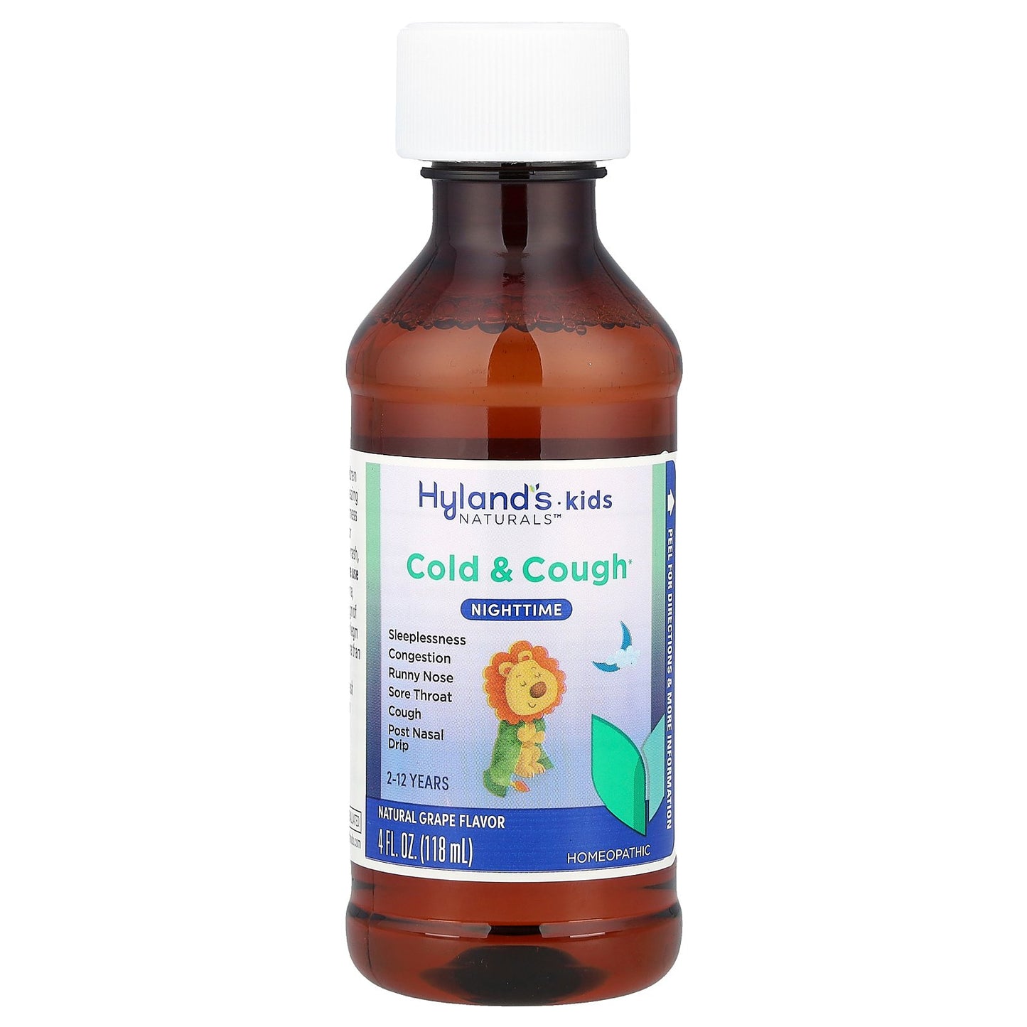 Hyland's Naturals, Kids, Cold & Cough Nighttime, 2-12 Years, Natural Grape, 4 fl oz (118 ml)