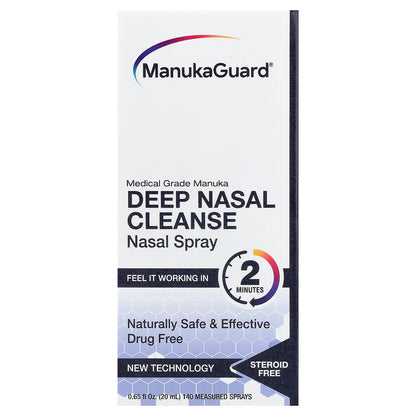 ManukaGuard, Medical Grade Manuka, Deep Nasal Cleanse Nasal Spray, 0.65 fl oz ( 20 ml)