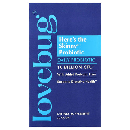 LoveBug Probiotics, Here's The Skinny® Probiotic, 30 Tablets