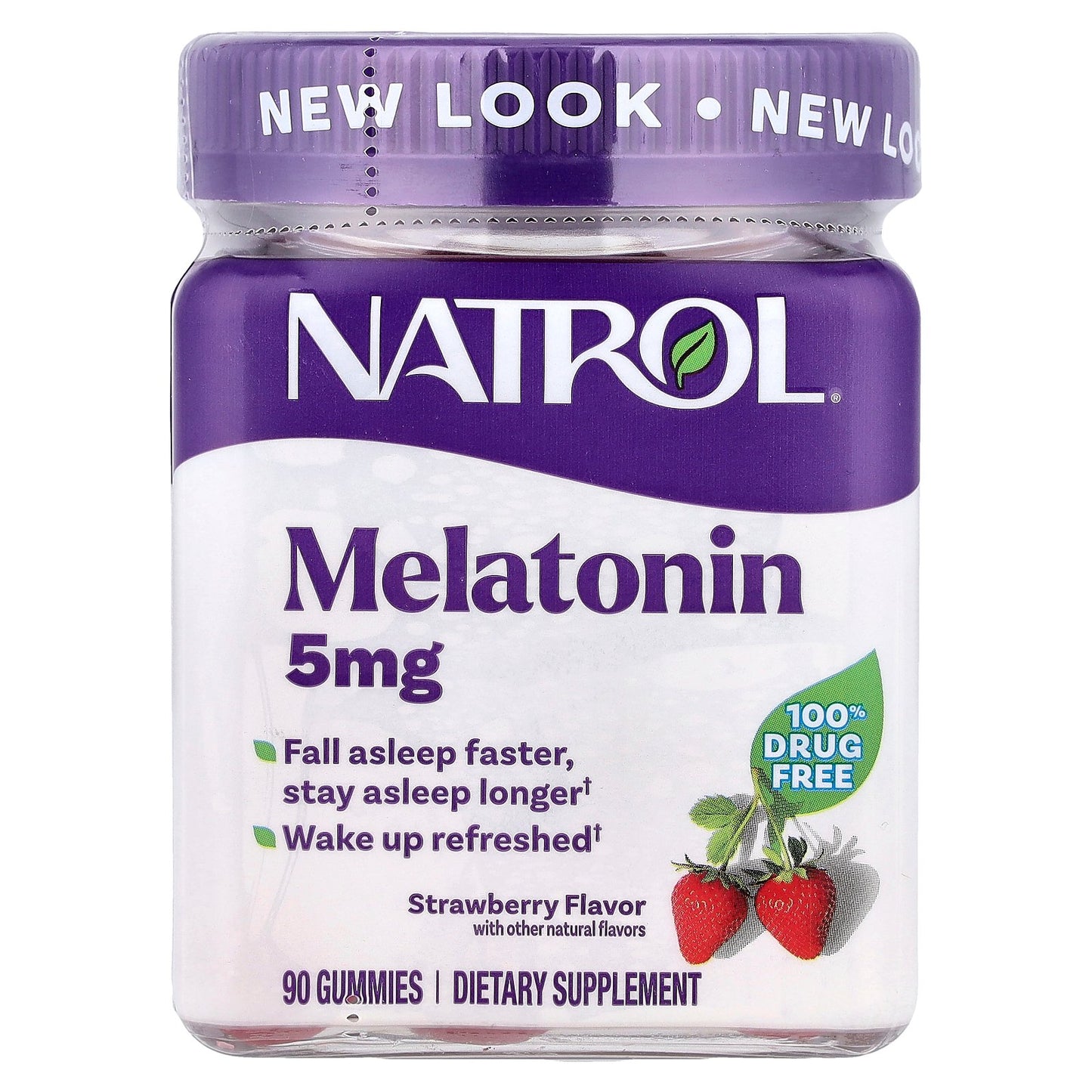 Natrol, Melatonin Gummies, Strawberry, 5 mg, 90 Gummies