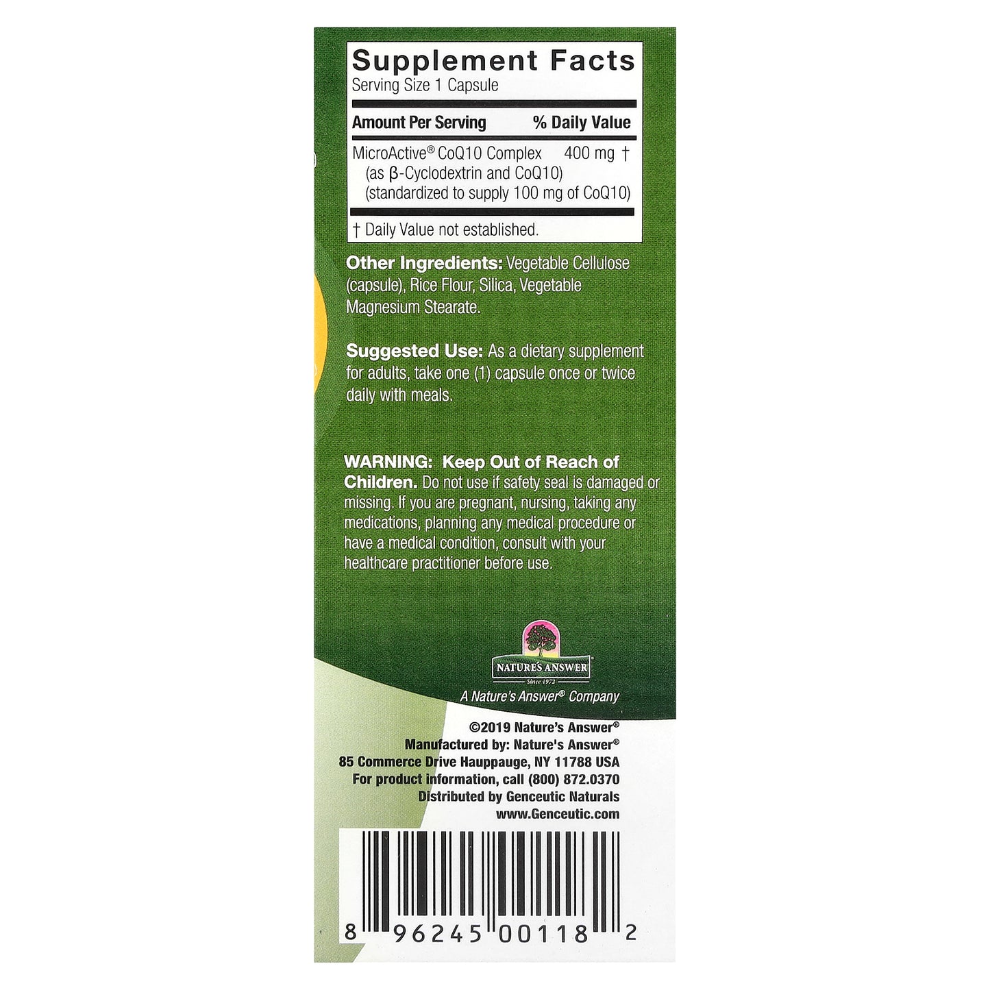 Genceutic Naturals, 24hr CoQ10, 100 mg, 60 Vegetarian Capsules®