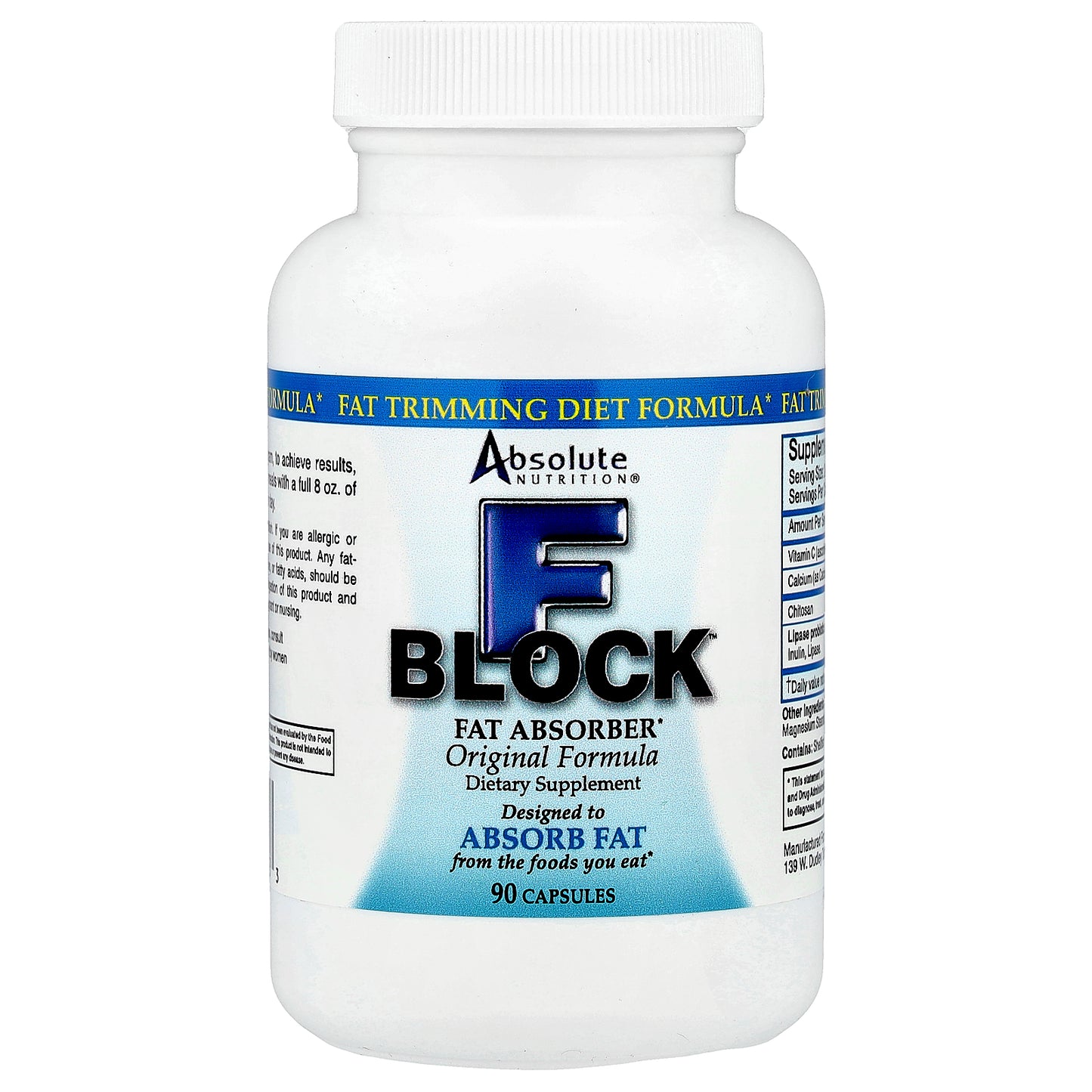 Absolute Nutrition, FBlock™, Fat Absorber, Original Formula, 90 Capsules