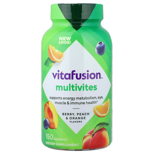 VitaFusion, Multivites Gummies, Berry, Peach & Orange, 150 Gummies