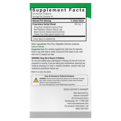 Nature's Answer, Female Complex, Herbal Combination, 90 Vegetarian Capsules