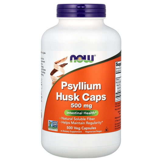 NOW Foods, Psyllium Husk Caps, 500 mg, 500 Veg Capsules