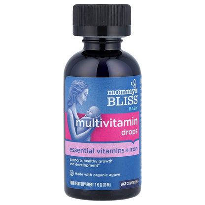 Mommy's Bliss, Baby Multivitamin Drops, Essential Vitamins + Iron, Age 2 Months +, 1 fl oz ( 30 ml)