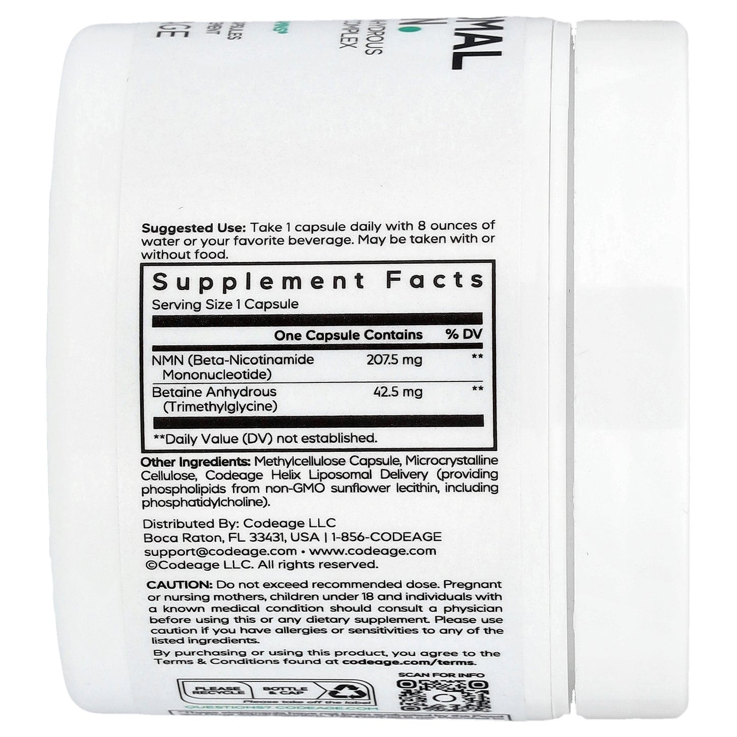 Codeage, Liposomal NMN, 30 Vegetable Capsules