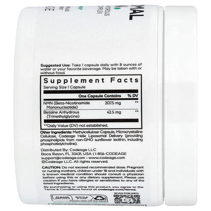 Codeage, Liposomal NMN, 30 Vegetable Capsules