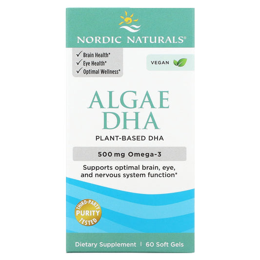 Nordic Naturals, Algae DHA, 500 mg, 60 Soft Gels (250 mg per Soft Gel )