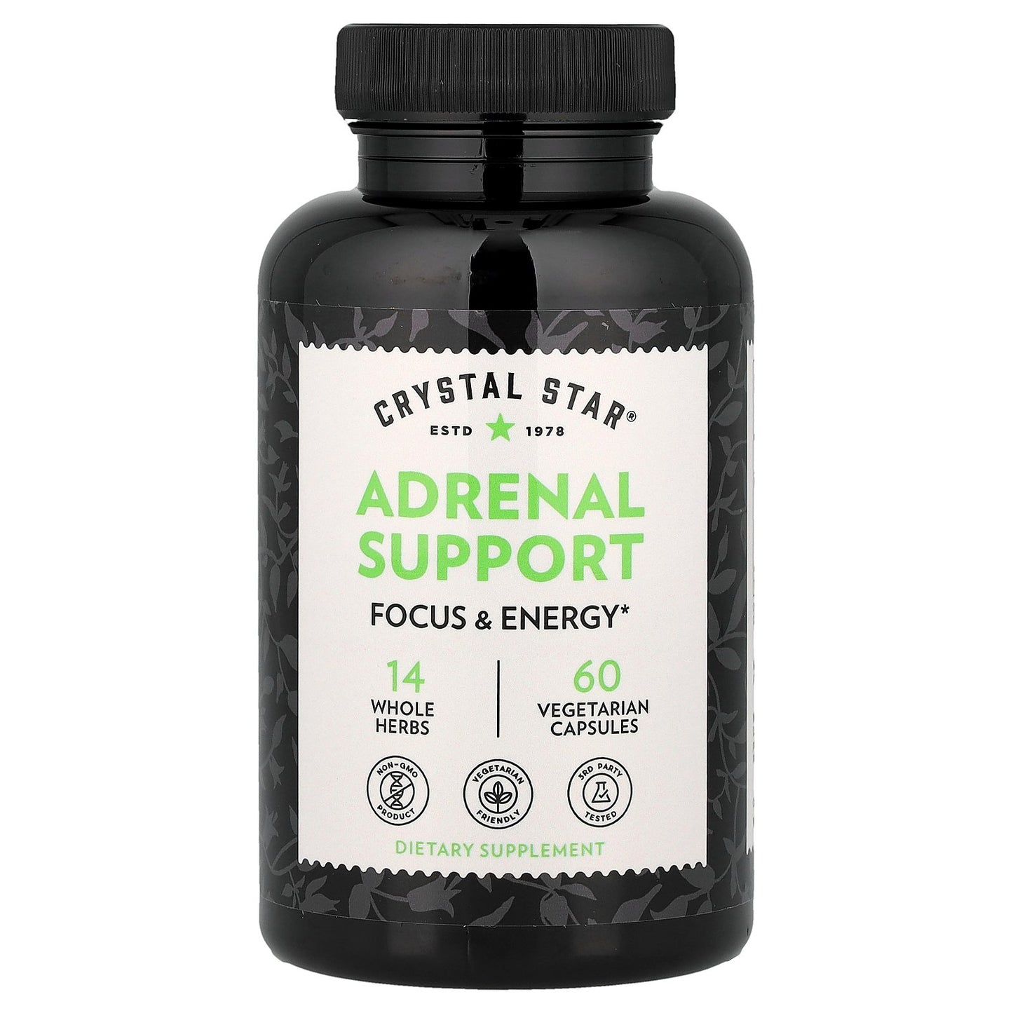Crystal Star, Adrenal Support, 60 Vegetarian Capsules