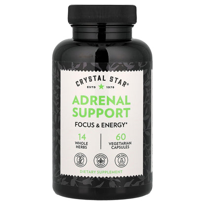 Crystal Star, Adrenal Support, 60 Vegetarian Capsules