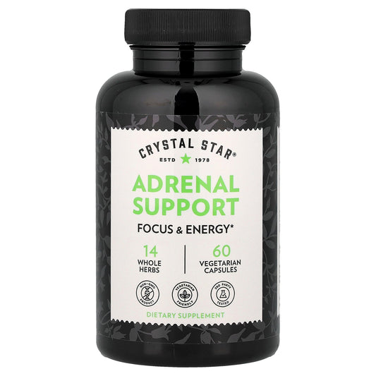 Crystal Star, Adrenal Support, 60 Vegetarian Capsules