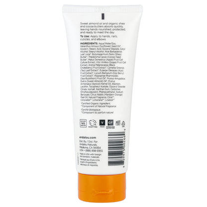 Andalou Naturals, Hand Cream, Clementine, 3.4 fl oz (100 ml)