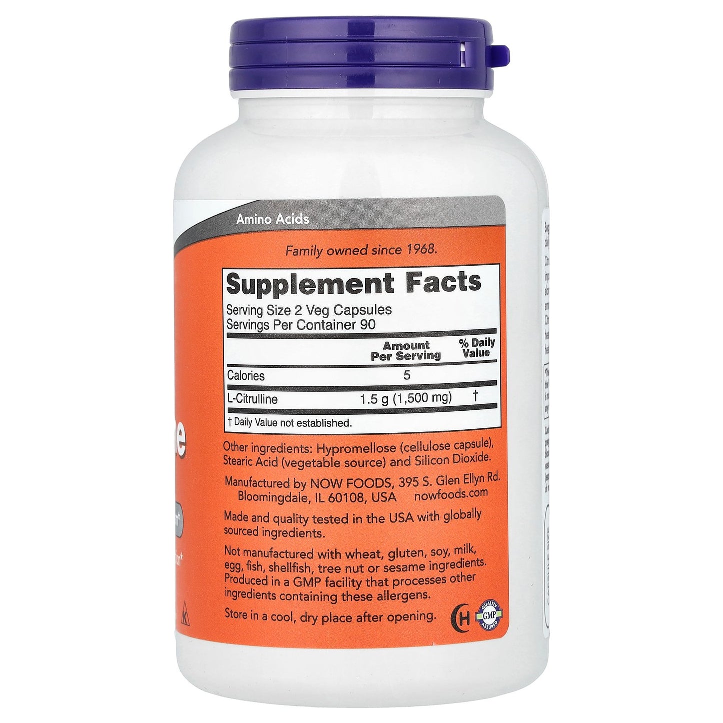 NOW Foods, L-Citrulline, 750 mg, 180 Veg Capsules