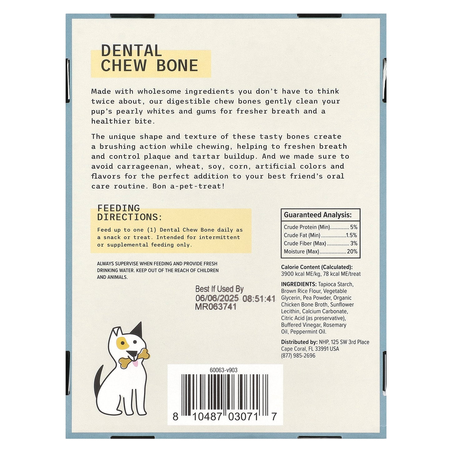 Dr. Mercola, Bark & Whiskers™, Dental Chew Bone, For Dogs, Small, 12 Bones, 0.7 oz (20 g) Each