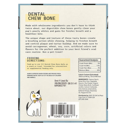 Dr. Mercola, Bark & Whiskers™, Dental Chew Bone, For Dogs, Small, 12 Bones, 0.7 oz (20 g) Each