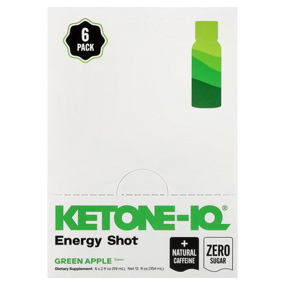 Ketone-IQ, Energy Shot, Green Apple, 6 Bottles, 2 fl oz (59 ml) Each
