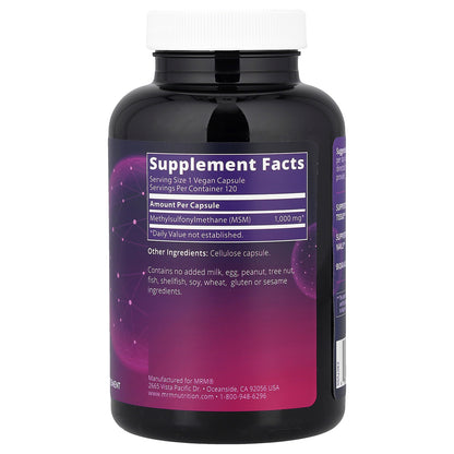 MRM Nutrition, MSM, 1,000 mg, 120 Vegan Capsules