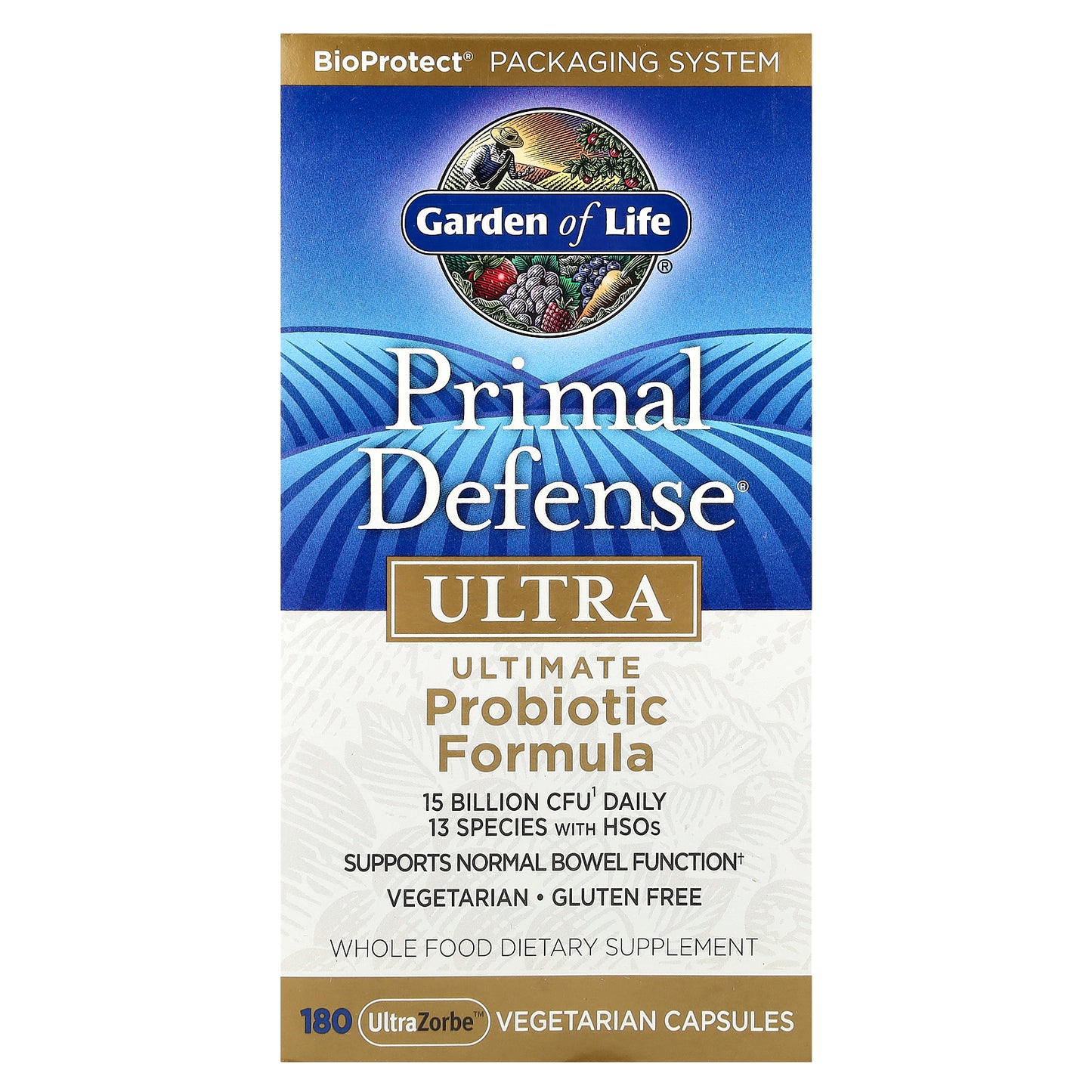 Garden of Life, Primal Defense®, Ultra, Ultimate Probiotic Formula, 180 UltraZorbe™ Vegetarian Capsules