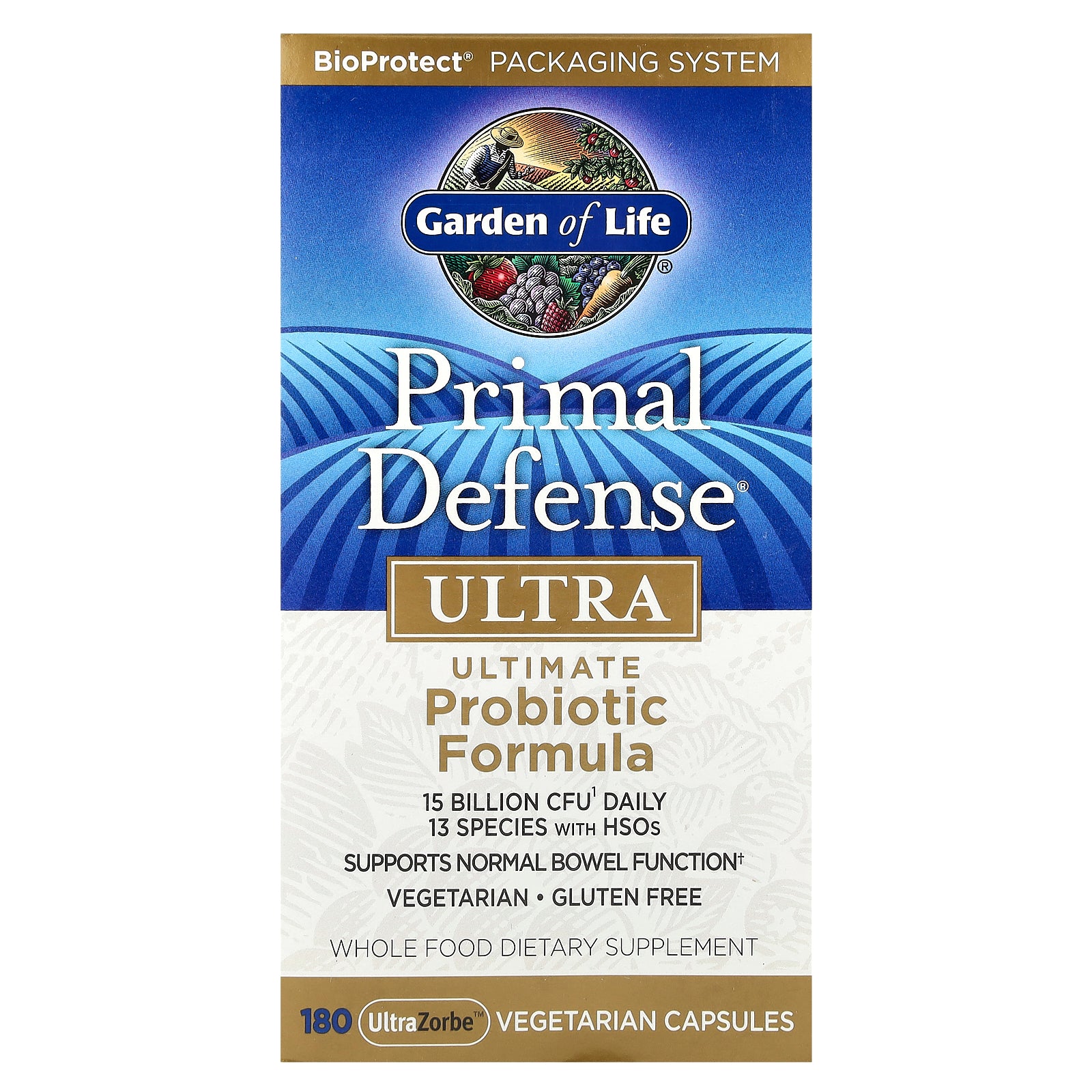 Garden of Life, Primal Defense®, Ultra, Ultimate Probiotic Formula, 180 UltraZorbe™ Vegetarian Capsules