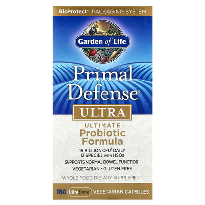 Garden of Life, Primal Defense®, Ultra, Ultimate Probiotic Formula, 180 UltraZorbe™ Vegetarian Capsules