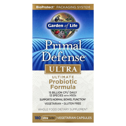 Garden of Life, Primal Defense®, Ultra, Ultimate Probiotic Formula, 180 UltraZorbe™ Vegetarian Capsules