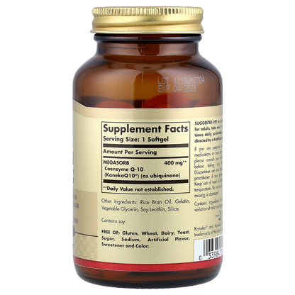 Solgar, Megasorb CoQ-10, 400 mg, 60 Softgels