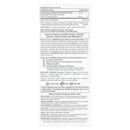 NaturesPlus, Source of Life® Garden, Women's Once Daily Multi, 30 Vegan Tablets