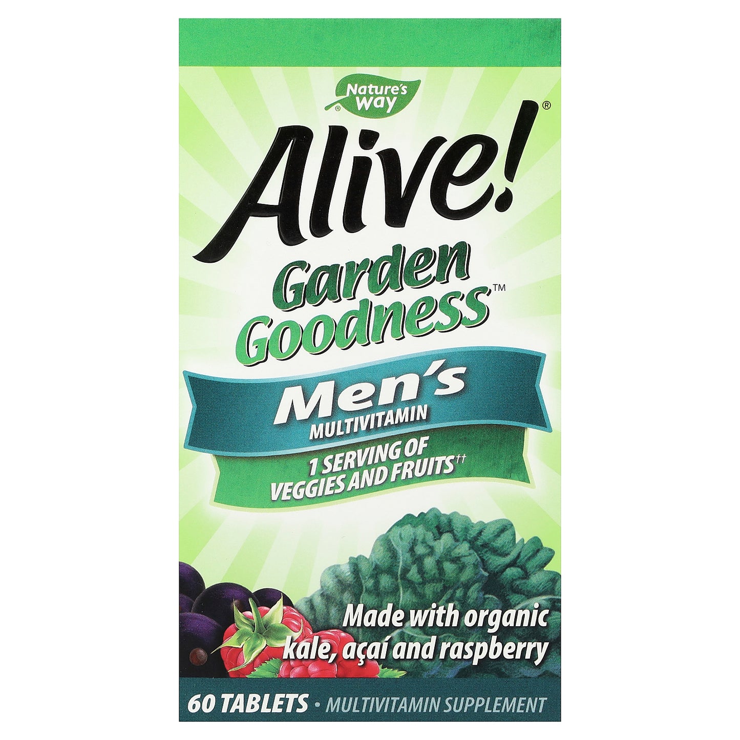 Nature's Way, Alive!® Garden Goodness™, Men's Multivitamin, 60 Tablets