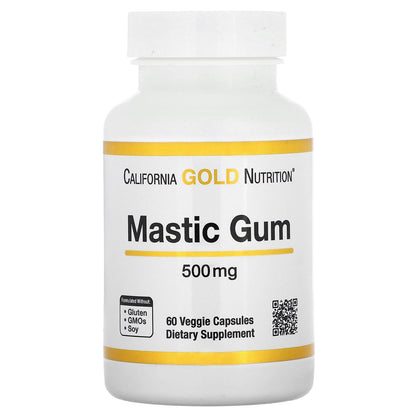 California Gold Nutrition, Mastic Gum, 500 mg, 60 Veggie Capsules