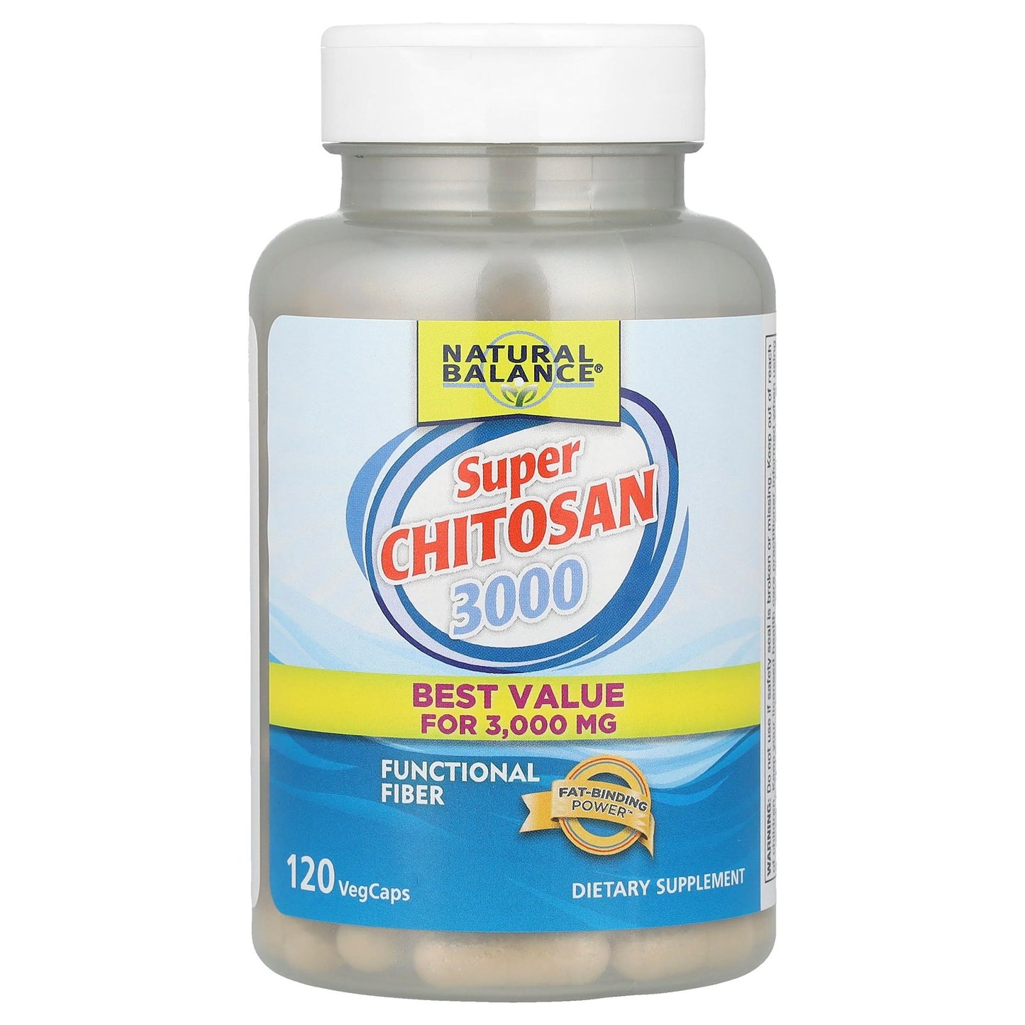 Natural Balance, Super Chitosan 3000, 120 VegCaps (750 mg per Capsule)