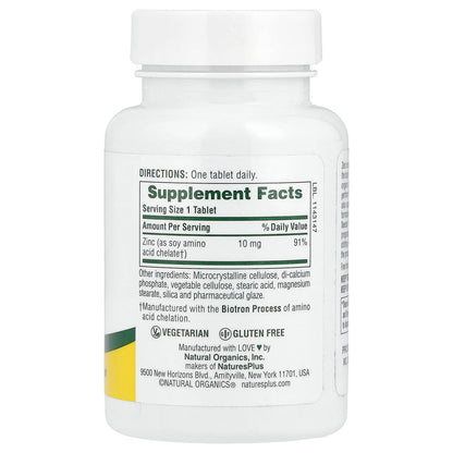 NaturesPlus, Zinc, 10 mg, 90 Tablets