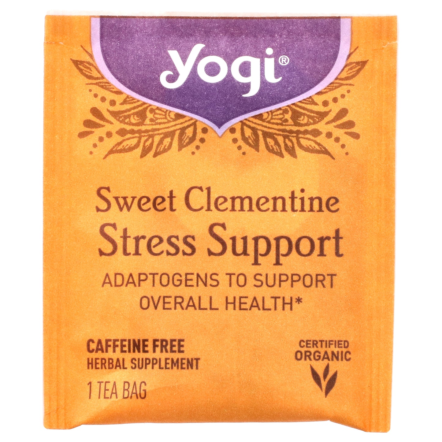 Yogi Tea, Stress Support, Sweet Clementine, Caffeine Free, 16 Tea Bags, 1.12 oz (32 g)