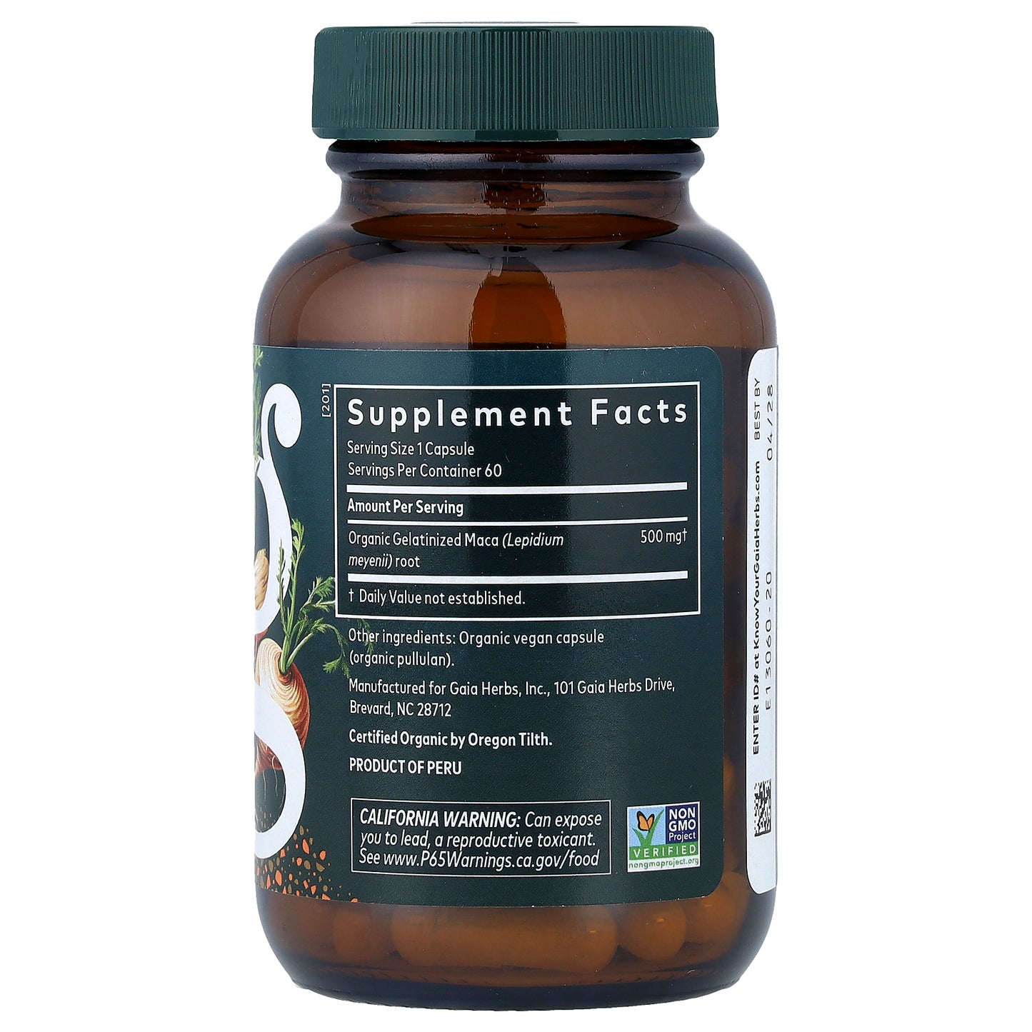 Gaia Herbs, Maca Root, 60 Vegan Capsules (500 mg per Capsule)