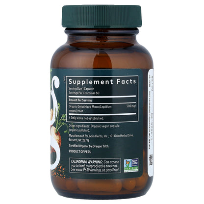 Gaia Herbs, Maca Root, 60 Vegan Capsules (500 mg per Capsule)