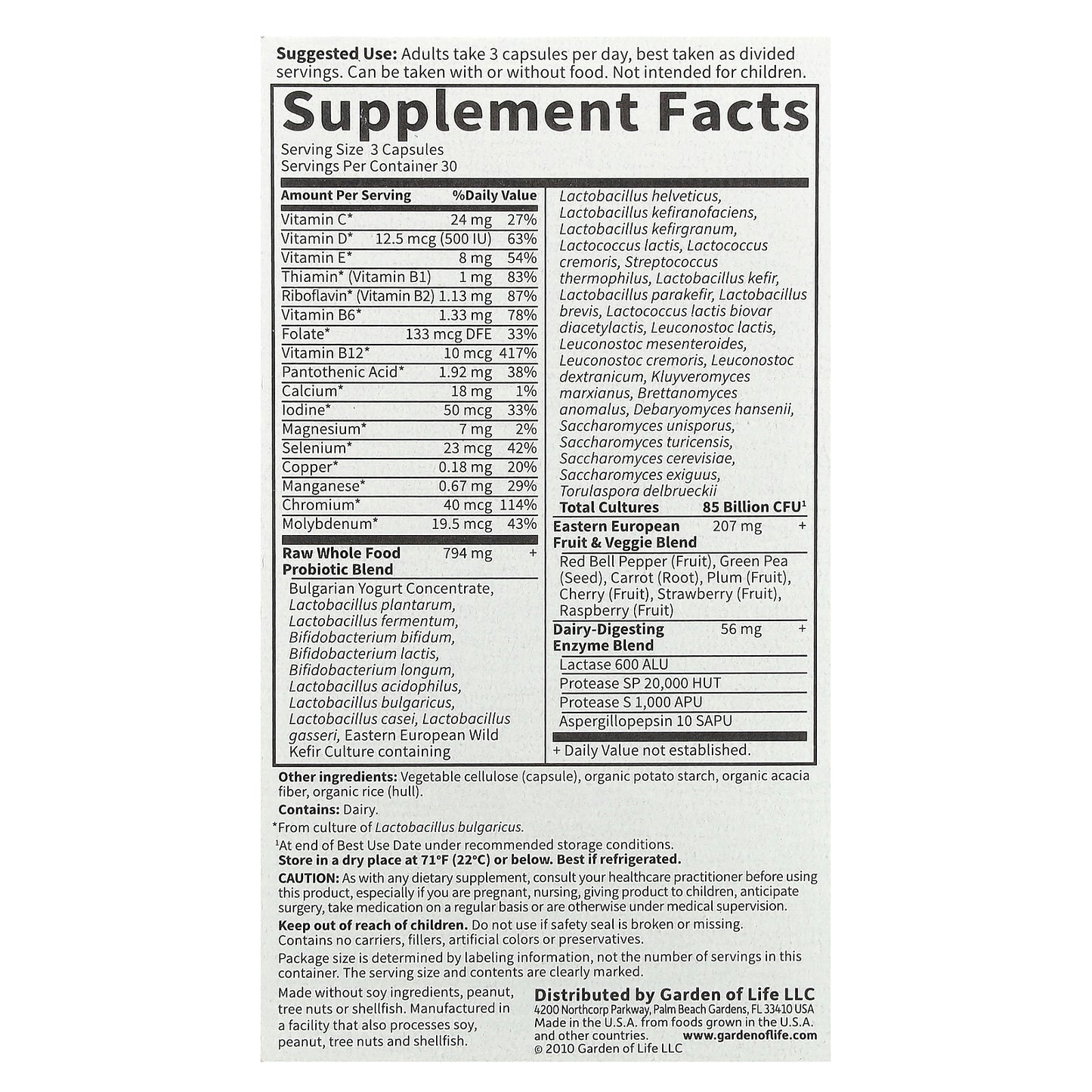 Garden of Life, RAW Probiotics, Men, 90 Vegetarian Capsules